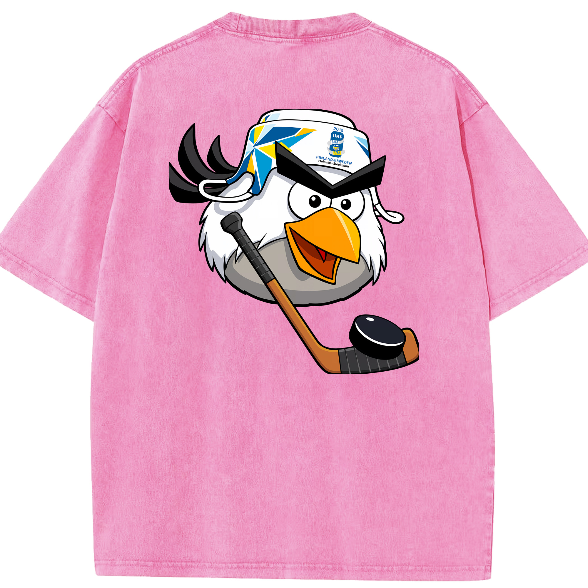 （画像用） Angry Birds アングリーバード 綿100% ヴィンテージ風 半袖Tシャツ（背面プリント）